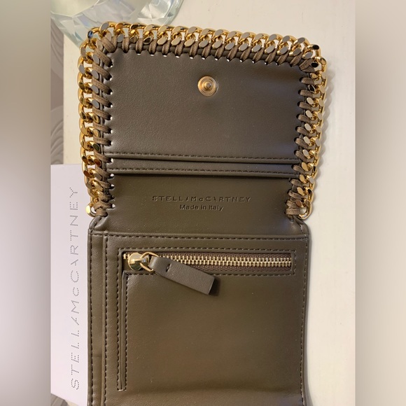 STELLA MCCARTNEY Khaki/Olive Small Falabella Wallet - Picture 3 of 7